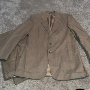 Christian Dior vintage tan knit wool 2pc suit
